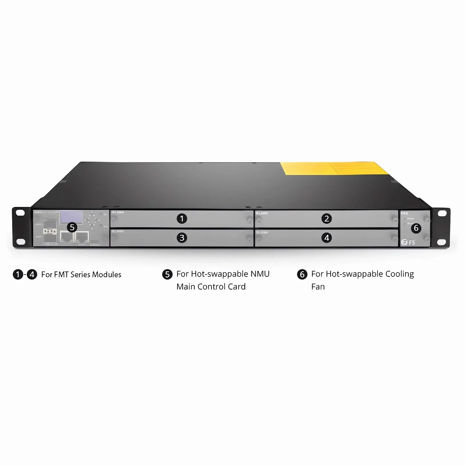 FMT04-CH1U, 4 Slots 1U Managed Chassis Unloaded Platform