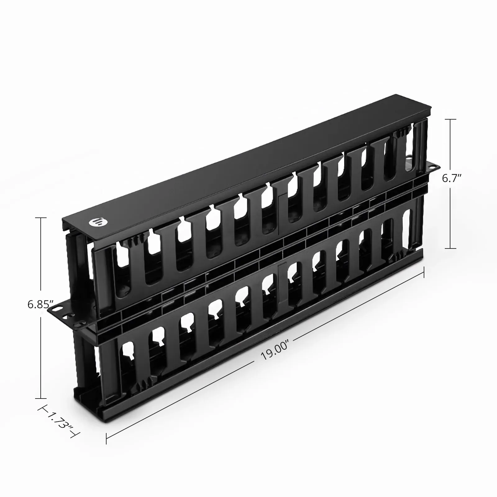Horizontal Dual Sided Manager, 1RU, Finger Duct with Cover, 6.85 in. Depth