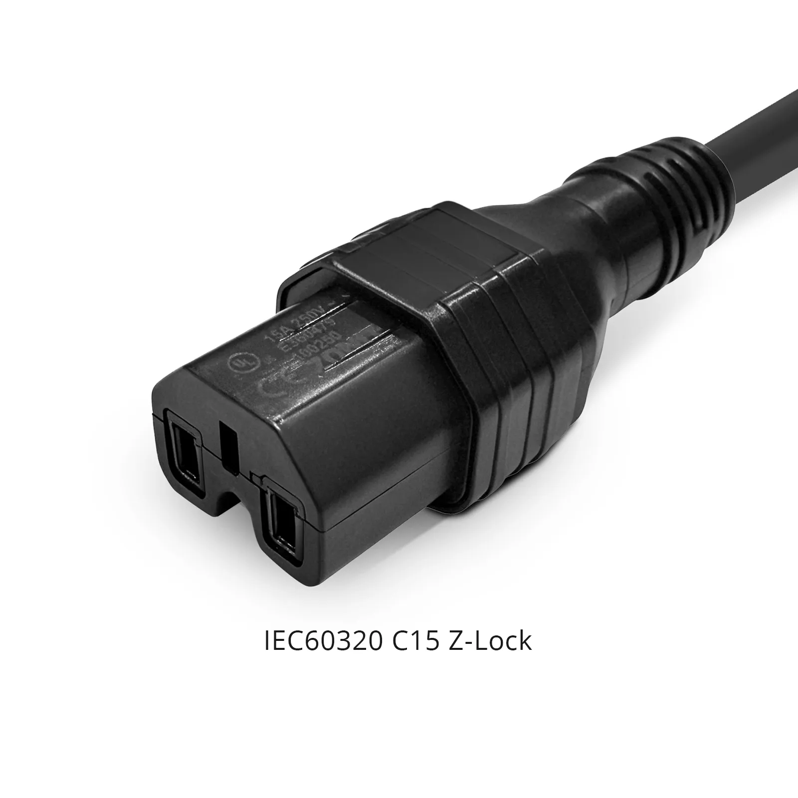 2ft (0.6m) Z-LOCK⁺ Dual Locking IEC60320 C14 to IEC60320 C15 14AWG