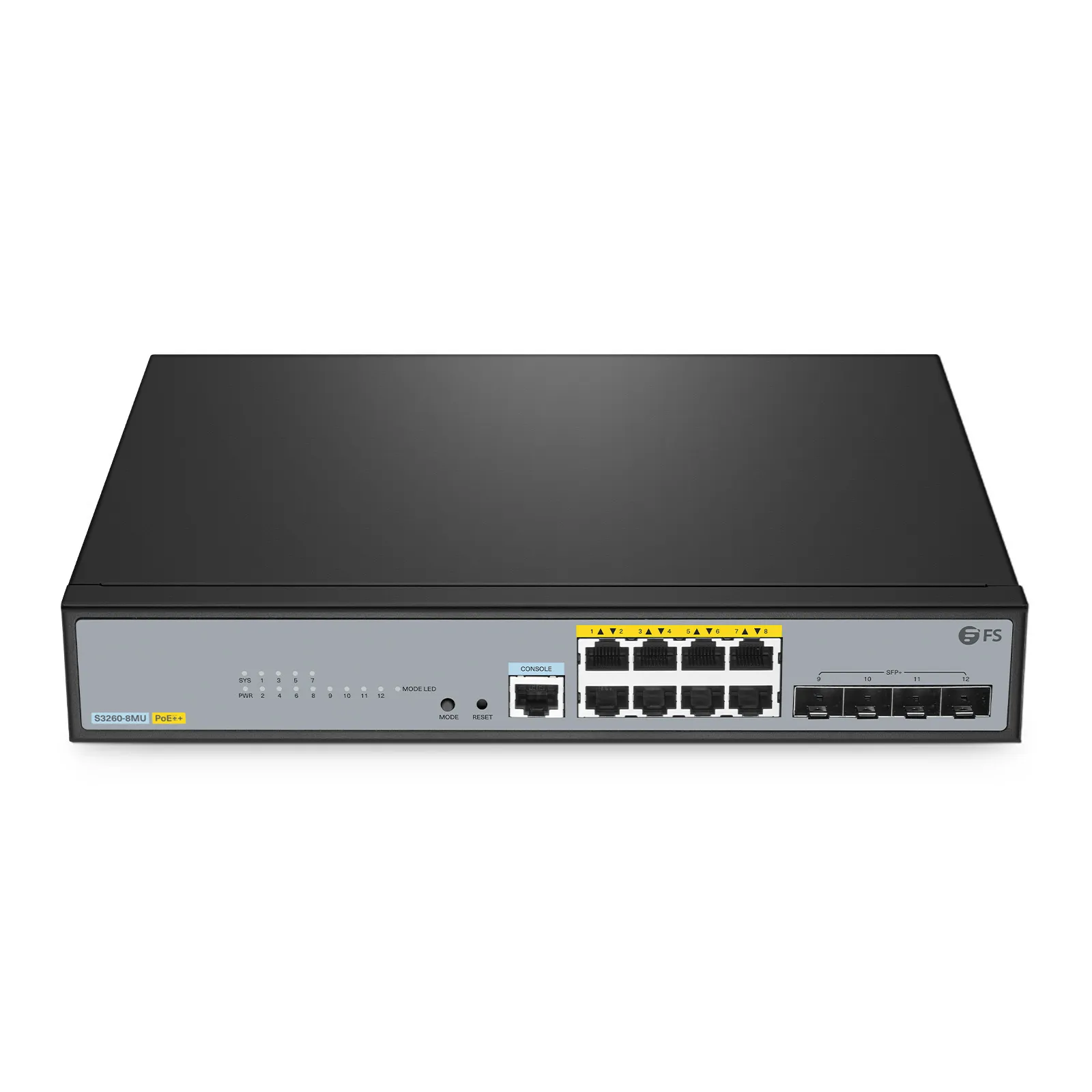 S3260-8MU、8ポート イーサネット L2+ PoE++ スイッチ（8 x 2.5GBASE-T
