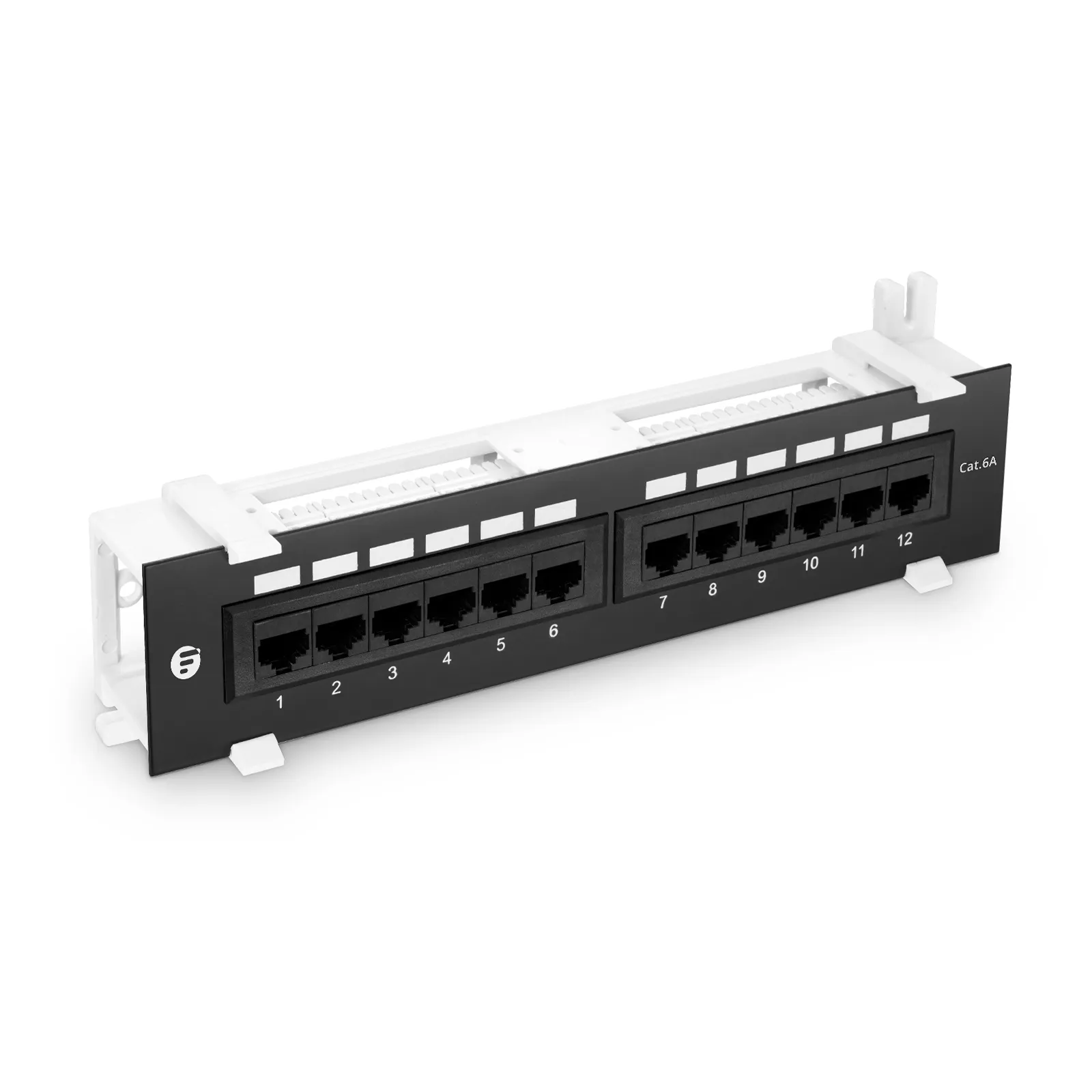 Cat6a対応 ウォールマウントパッチパネル（PoE++対応、12ポート