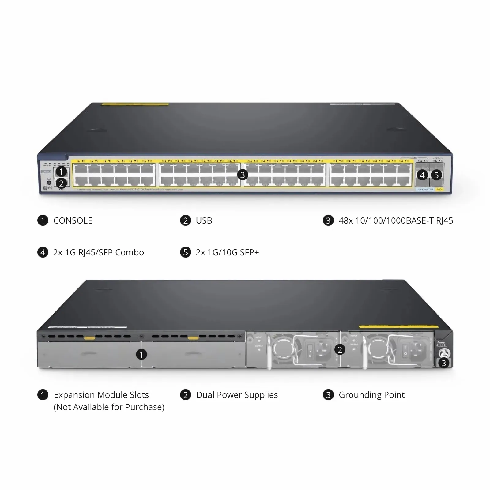 S3410-48TS-P 48-Port 1Gb RJ45 L2+ PoE+ Switch - FS.com