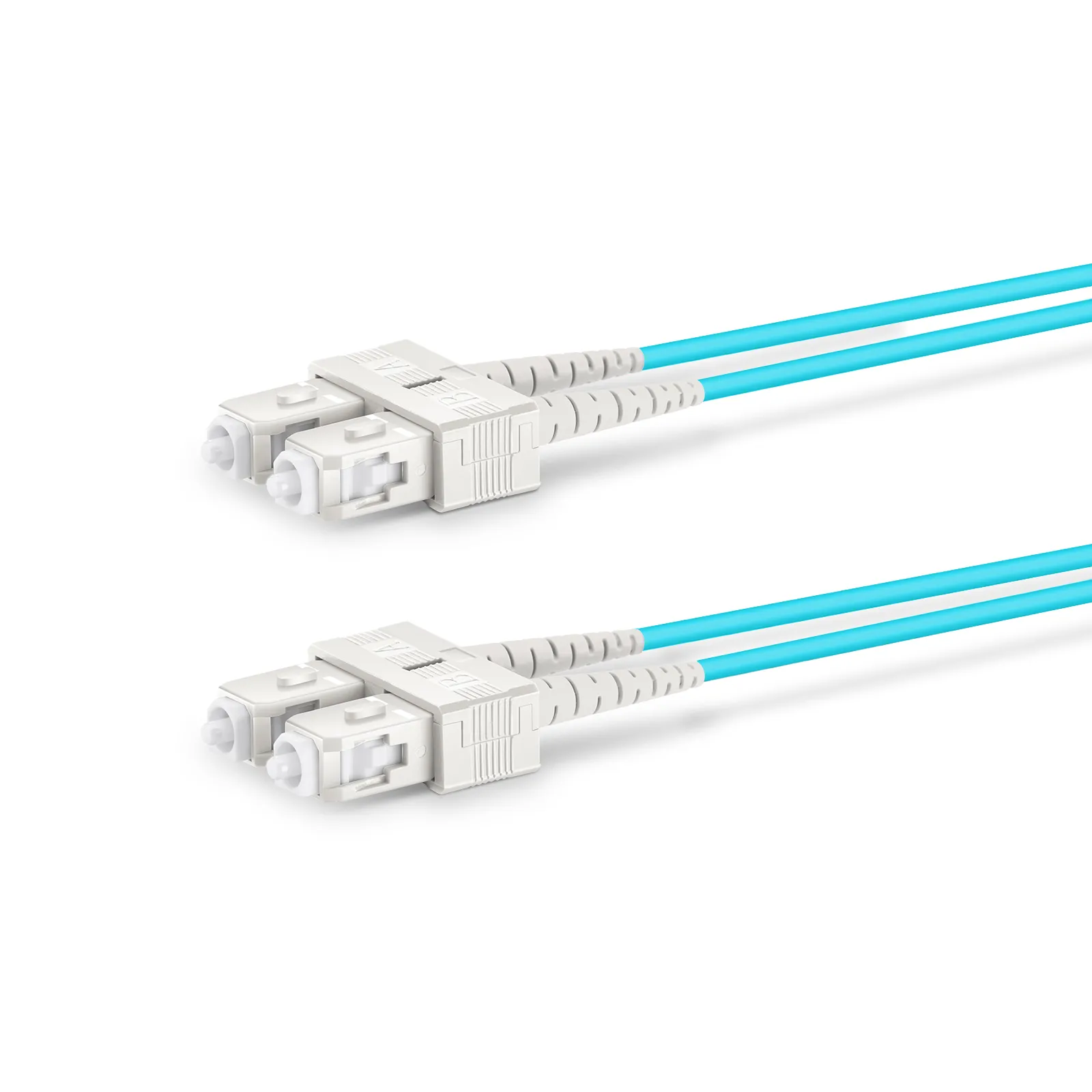 mio4ページ① OM4 50/125 LC-LC Multimode Fiber Optic Patch Cable Duplex - Aqua