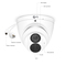 IPC301-8M-T, cámara de red tipo torreta Ultra HD de 8MP con micrófono incorporado, visión nocturna de 98ft, resistente a la intemperie IP67, detección inteligente de comportamiento, cámara de red PoE para exteriores/interiores con lente fija de 4.0mm Esta imagen trata sobre IPC301-8M-T.