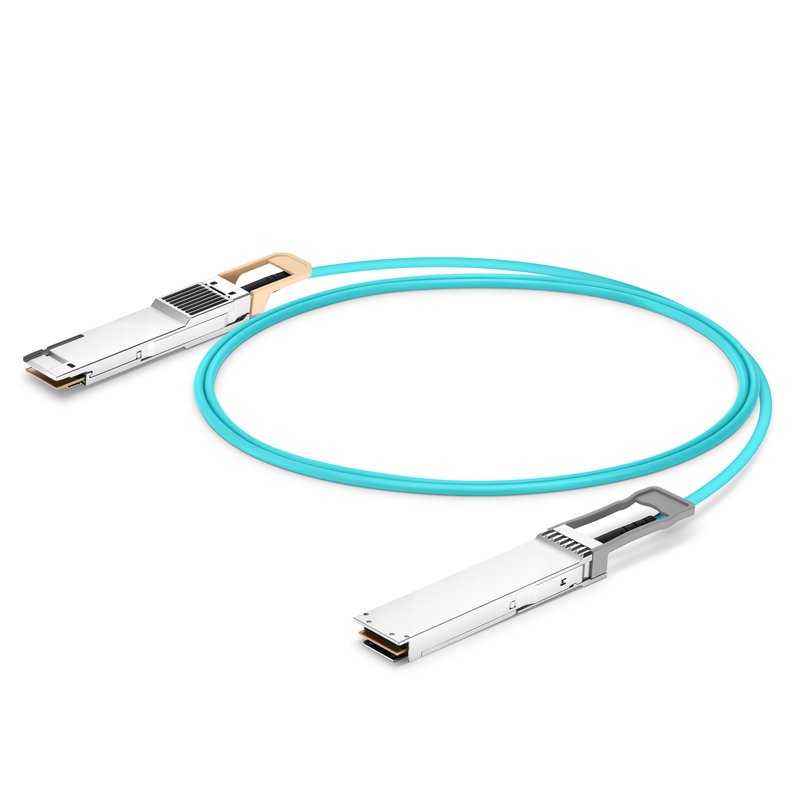 Customized 400G OSFP RHS/Flat Top to 400G QSFP-DD Active Optical Cable