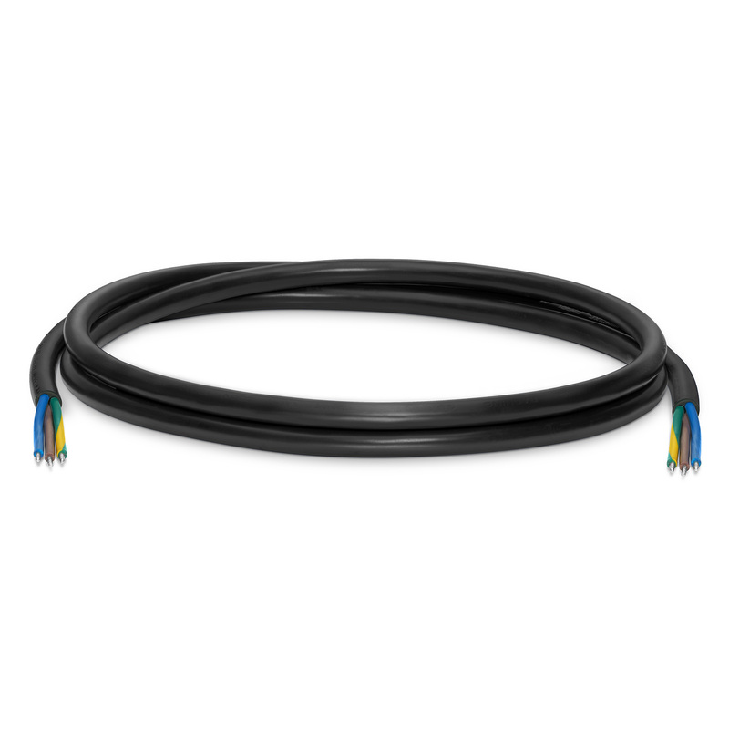 Stripped End to Stripped End, 250V/10A 17AWG Black Power Cord, 6ft (1.8m)