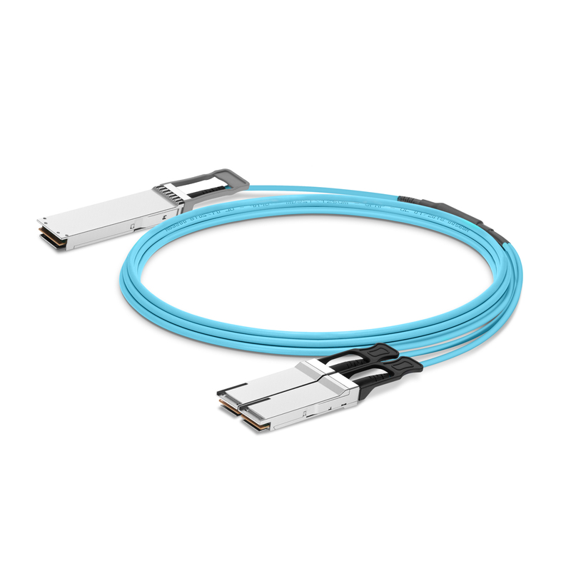 400G OSFP 8x50G PAM4重定时400GAUI-8电气接口转2x QSFP56 4x50G PAM4 InfiniBand HDR分支AOC，NVIDIA（IB）, 15m (49ft)