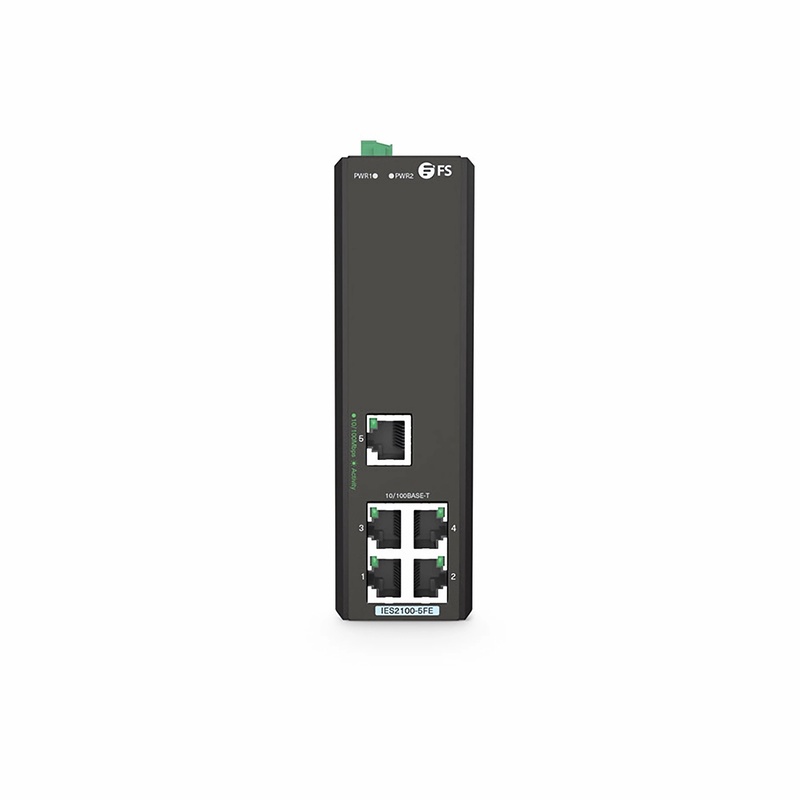 IES2100-5FE, 5-Port Fast Ethernet L2 Unmanaged Industrial Switch, 5 x 10/100BASE-T, -40 to 75&deg;C Operating Temperature