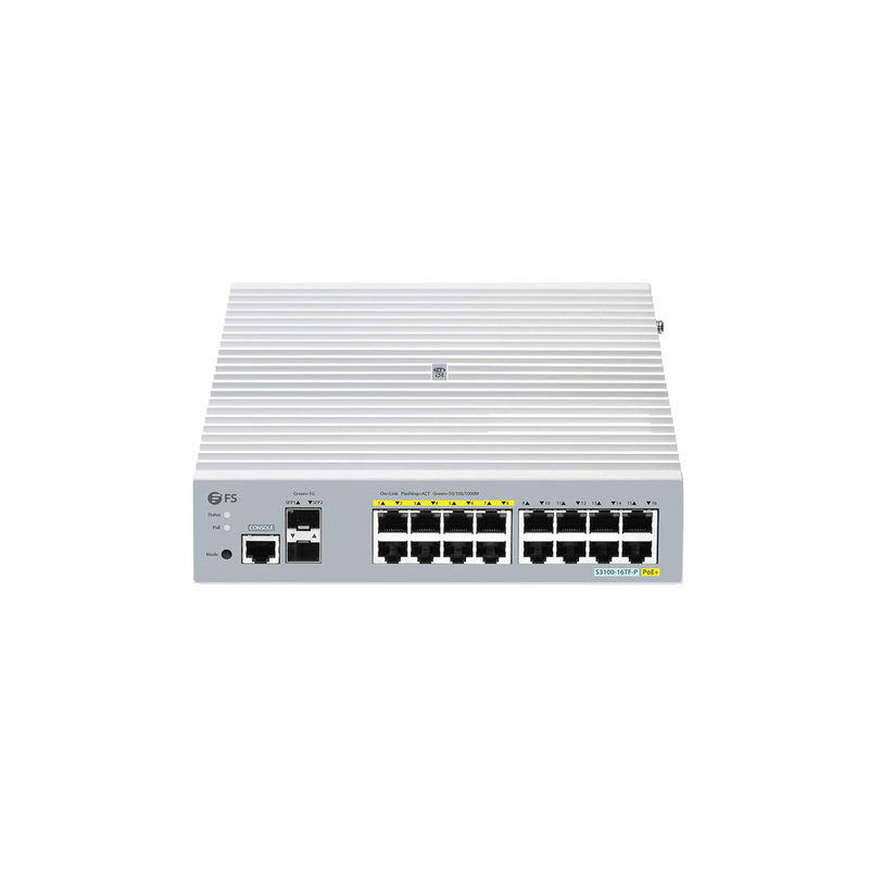 S3100-16TF-P, 16 x 1Gb RJ45, 2 x 1Gb SFP, Commutateur PoE+ L2+ Géré