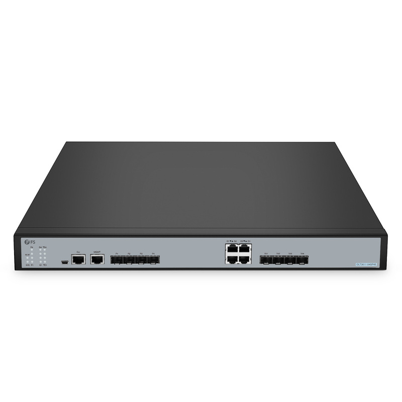 OLT3611-04GP4S, 4-Port GPON OLT with 4 × Gigabit RJ45 and 4 × 10G SFP+ Uplink Ports, AC/DC Power Supply