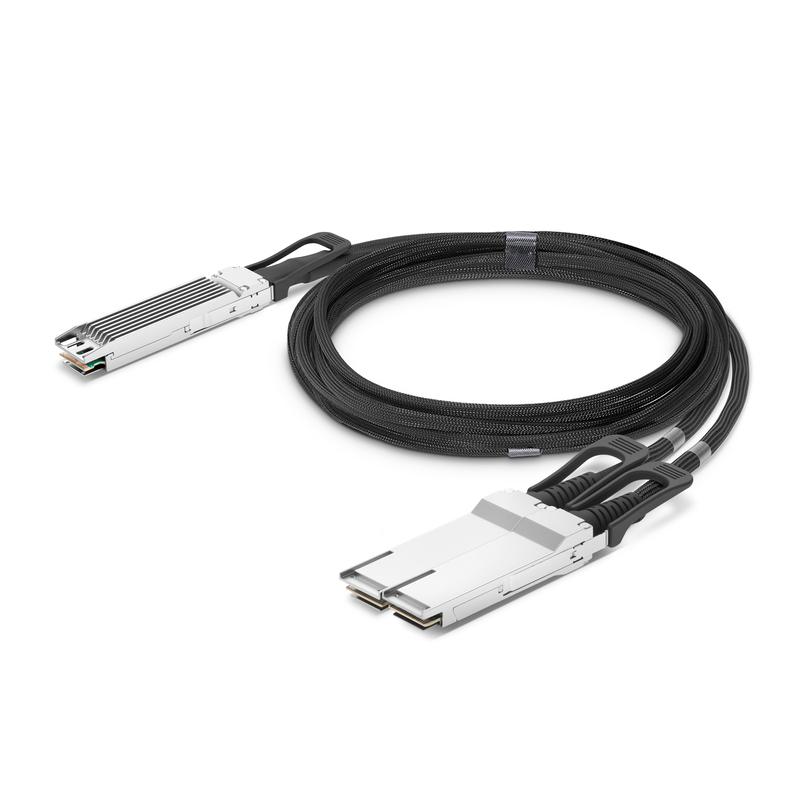 800G OSFPフィン付きトップ ～ 2x 400G QSFP112 NDRアクティブブレイクアウトDAC、NVIDIA（IB）, 1m (3ft)