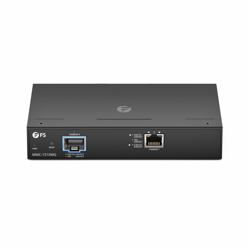 マネージド100M/1G/2.5G/5G/10GBase-T RJ45 to 10GBase-Xコンバーター