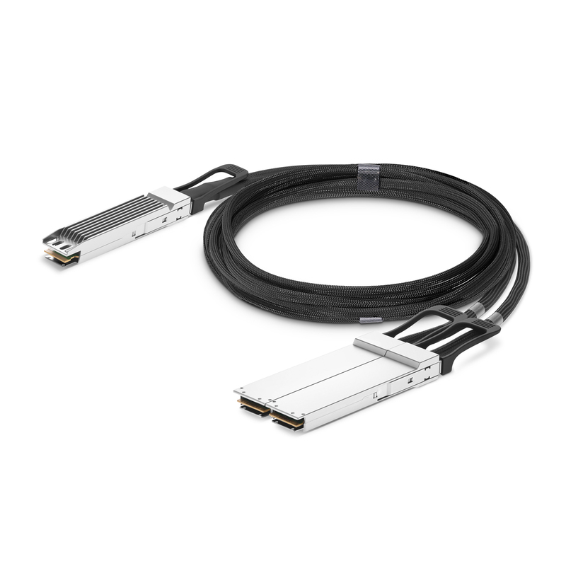 800G OSFPフィン付きトップ ～ 2x 400G QSFP112 NDRアクティブブレイクアウトDAC、NVIDIA（IB）, 1m (3ft)