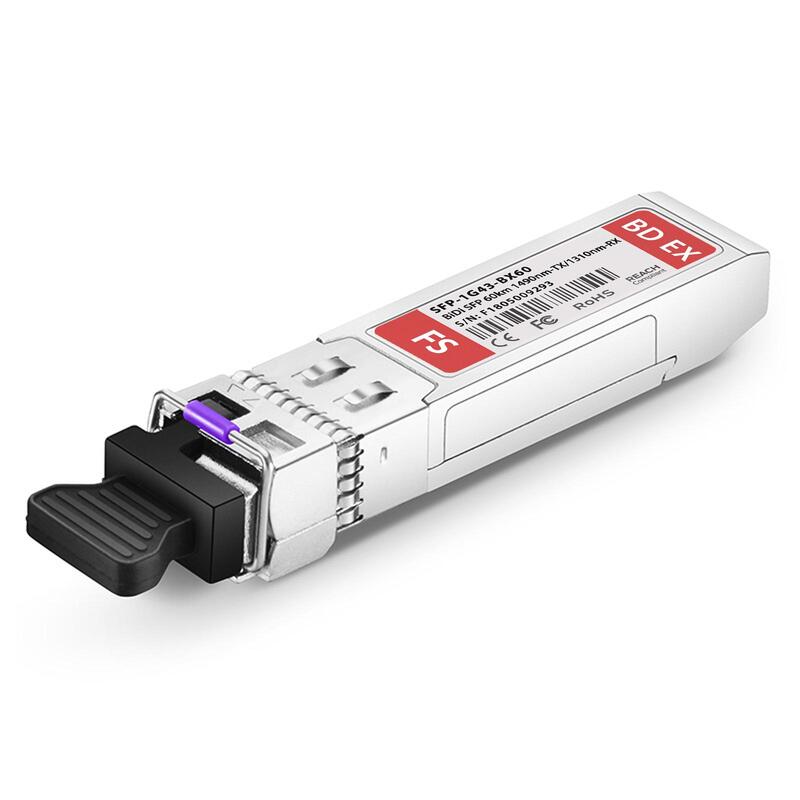 Customized 1000BASE-BX-D SFP BiDi 1490nm-TX/1310nm-RX 60km Simplex LC/SC SMF Transceiver Module