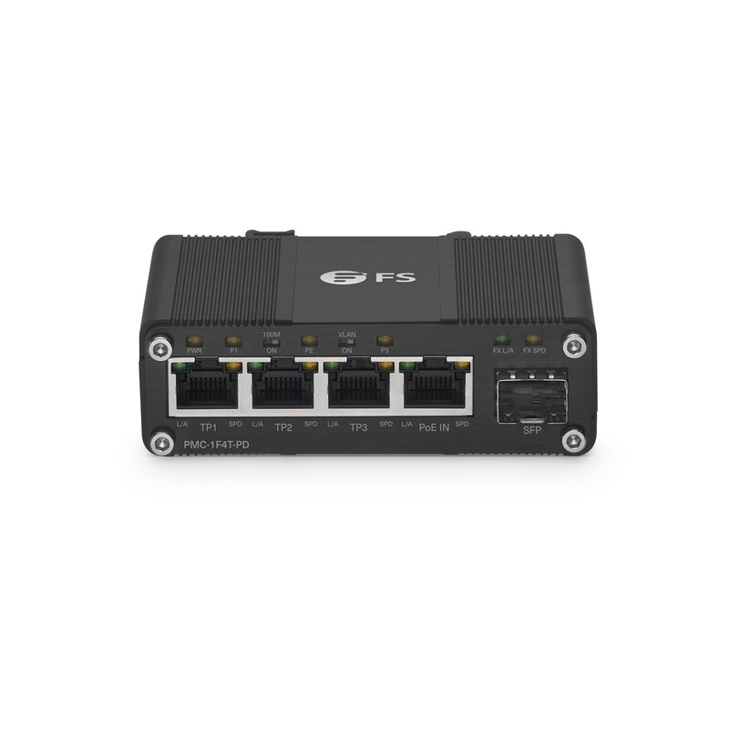 Non Gestito 4 x 10/100/1000Base-T RJ45 a 1 x 100/1000Base-X SFP PoE++ PD Media Converter