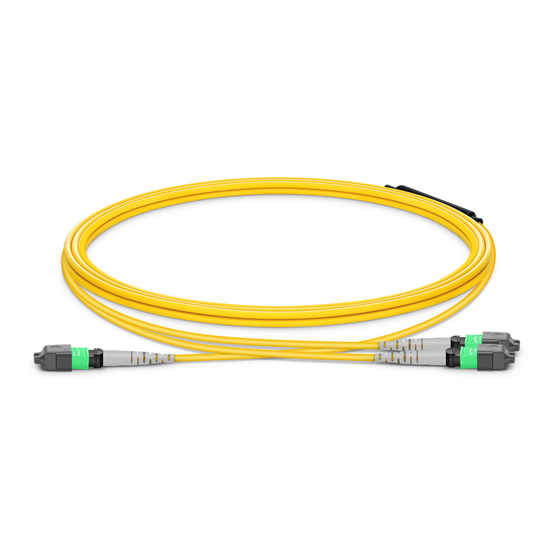 MTP-12 to 2 x MTP-4 APC Breakout Cable, 8 Fibers, OS2, Type B, 1m (3ft)
