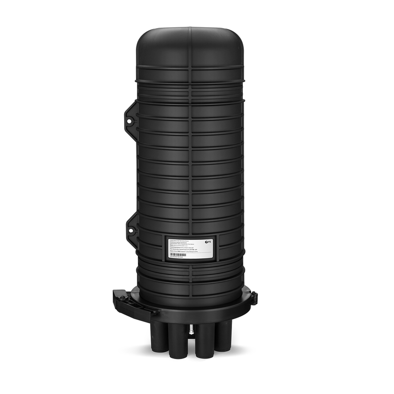 288 Fibers 1In-6Out Dome Fiber Optic Splice Closure, Heat Shrink Seal, with 1 Pre-installed Fusion Splice Tray