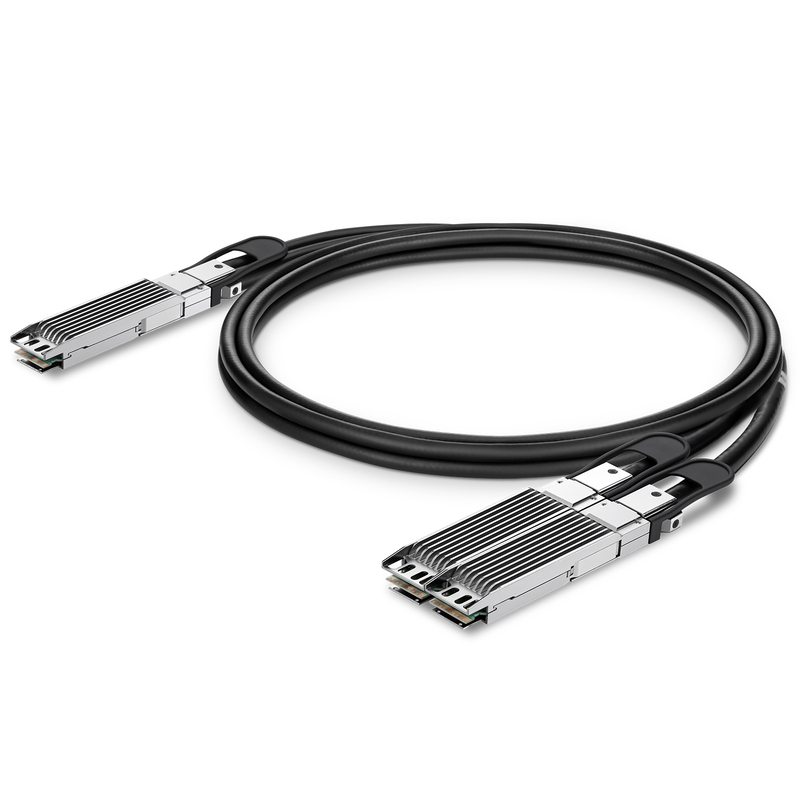 2m (7ft) NVIDIA/Mellanox Compatible 800G OSFP 8 x 100G PAM4 IHS/Finned Top to 2 x 400G OSFP 4 x 100G PAM4 IHS/Finned Top InfiniBand NDR Passive Copper Breakout Cable