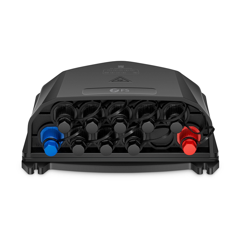 Fully Pre-Terminated Sub Box for Quick ODN, 10 Ports, 1x 9 (80:20) Splitter, Hardened SC, IL &le;2.2&ndash;16.3dB, RL &ge;55dB, Heat-Sealed, IP68, PP+GF, Indoor/Outdoor, Wall/Pole/Aerial