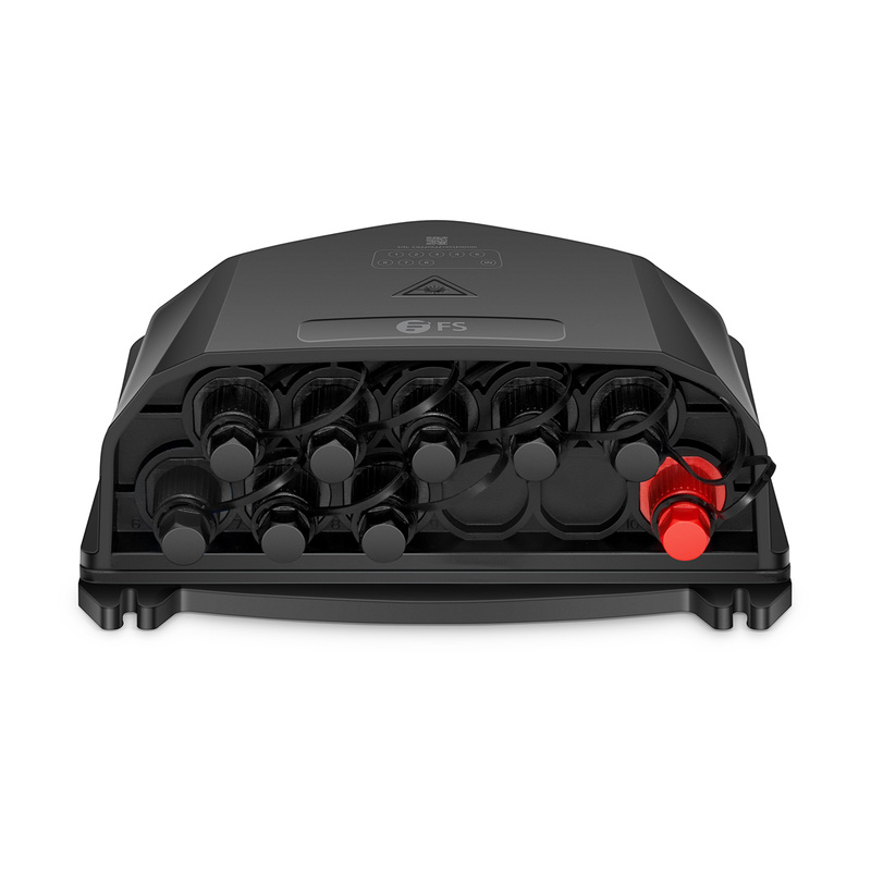 Fully Pre-Terminated End Box for Quick ODN, 9 Ports, 1:8 Splitter, Hardened SC, IL &le;10.8dB, RL &ge;55dB, Heat-Sealed, IP68, PP+GF, Indoor/Outdoor, Wall/Pole/Aerial