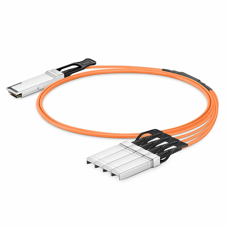 Customized 40G QSFP+ to 4 x 10G SFP+ Active Optical Breakout Cable