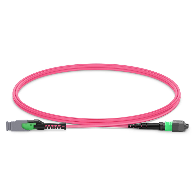1m (3ft) MMC Jumper, MMC-16 APC (Female) to MTP&reg;-16 APC (Female), 16 Fibers, Multimode (OM4), Plenum (OFNP), 0.35dB Max, Jumper Polarity, Magenta