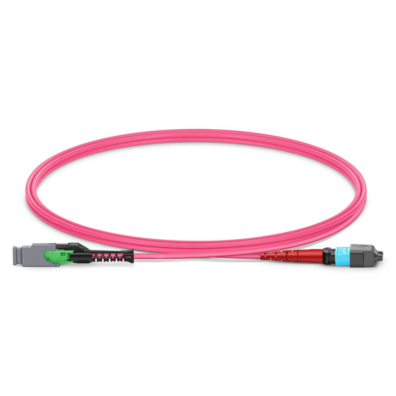 1m (3ft) MMC Jumper, MMC-24 APC (Female) to MTP&reg;-24 UPC (Female), 24 Fibers, Multimode (OM4), Plenum (OFNP), 0.35dB Max, Jumper Polarity, Magent