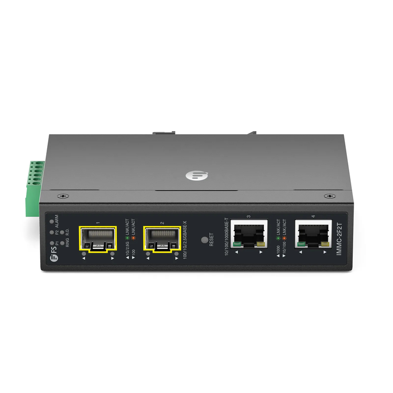 10/100/1000Base-T to 100/1000Base-X SFP Industrial PoE+ Fiber