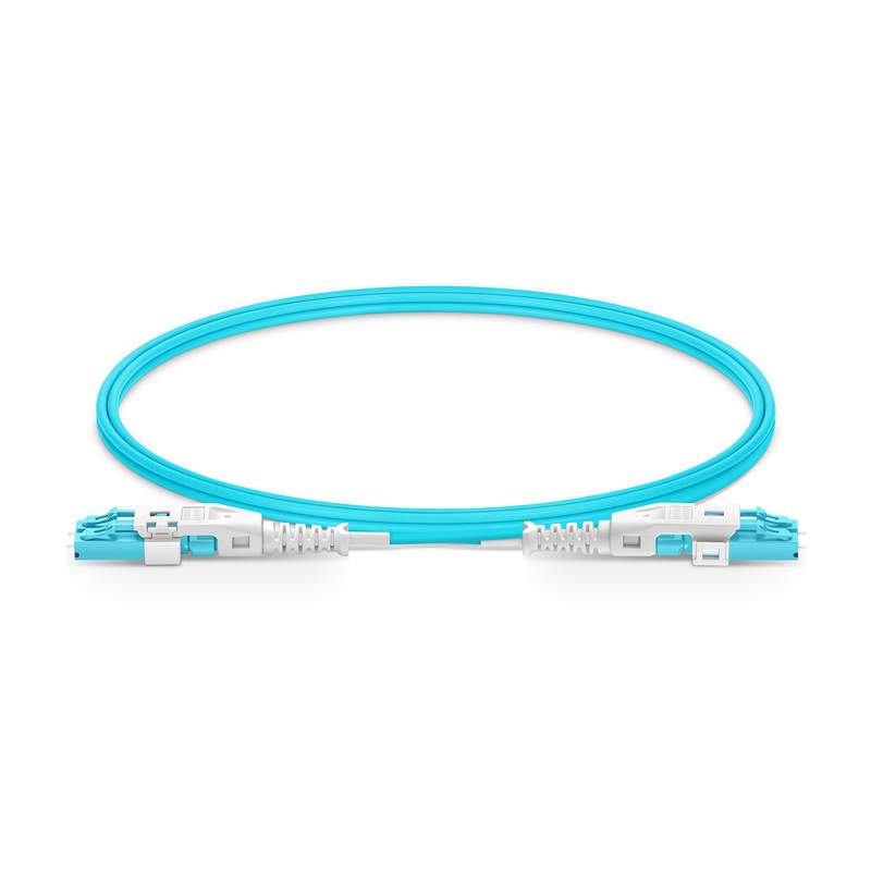 2F，LC UPC 雙工至 LC UPC 雙工扁平夾，帶推拉護套，OFNP，OM4，2.0mm，1m（3英尺）