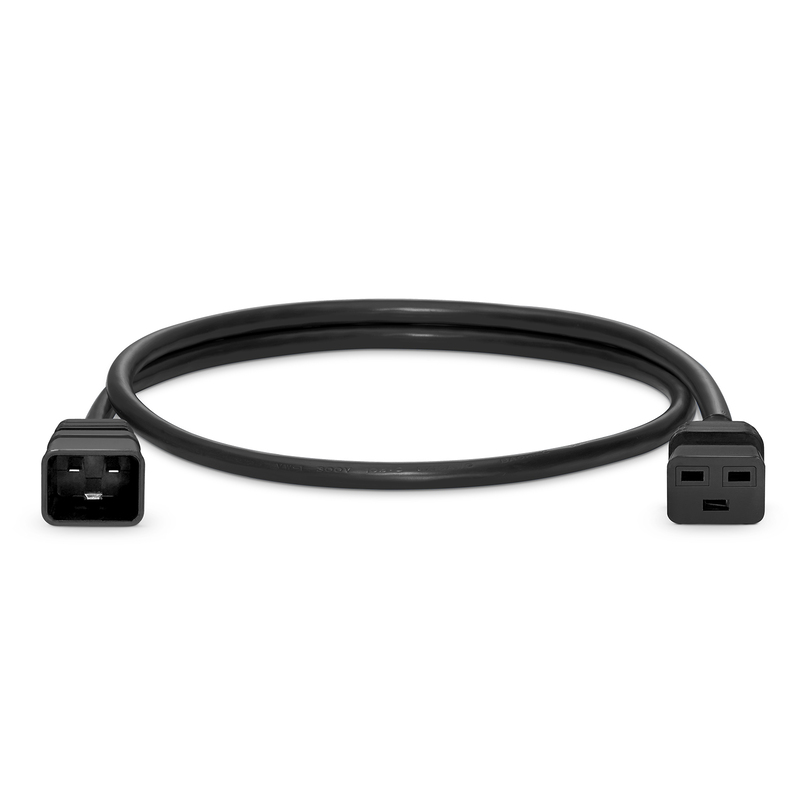 2ft (0.6m) Z-LOCK⁺ Dual Locking IEC60320 C20 to IEC60320 C19 12AWG 250V/20A Power Extension Cord, Black
