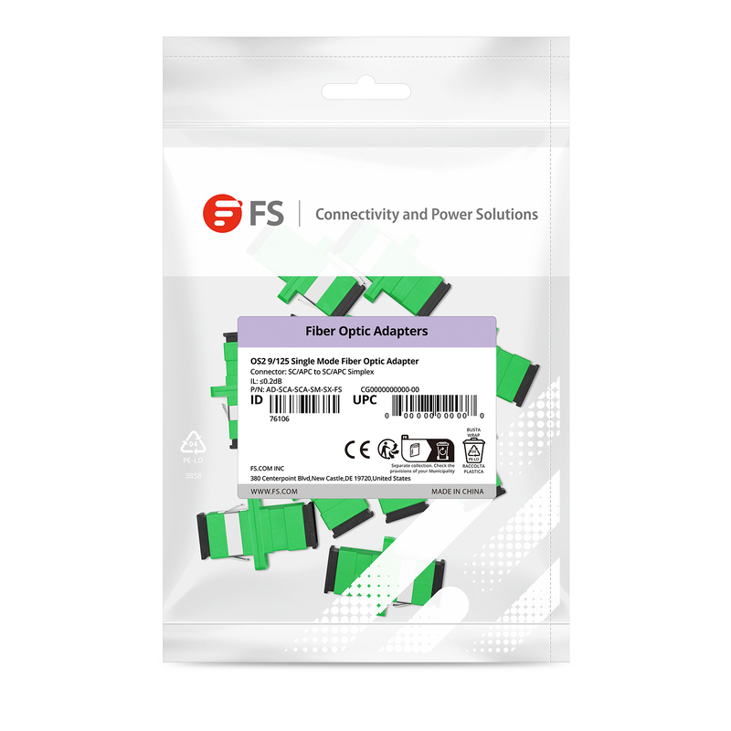 SC APC 單工 OS2帶法蘭光纖適配器