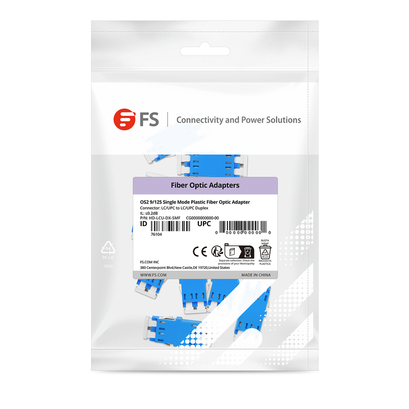 LC 雙工 SC Footprint無法蘭光纖適配器, OS2 UPC