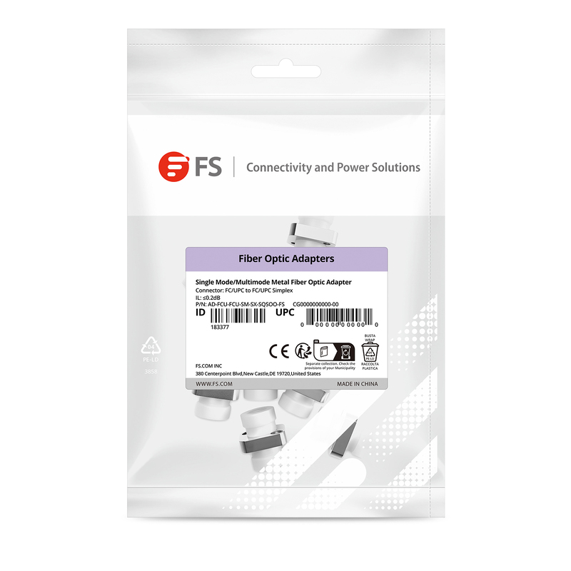 FC/UPC to FC/UPC Simplex Single Mode/Multimode Square Solid Type One Piece Metal Fiber Optic Adapter/Coupler with Flange (10pcs/pack)