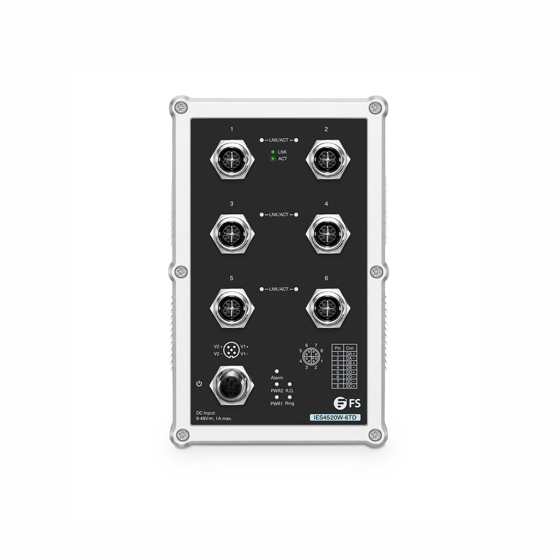 IES4520W-6TD，6 x 10/100/1000BASE-T M12，L2+管理型工业交换机