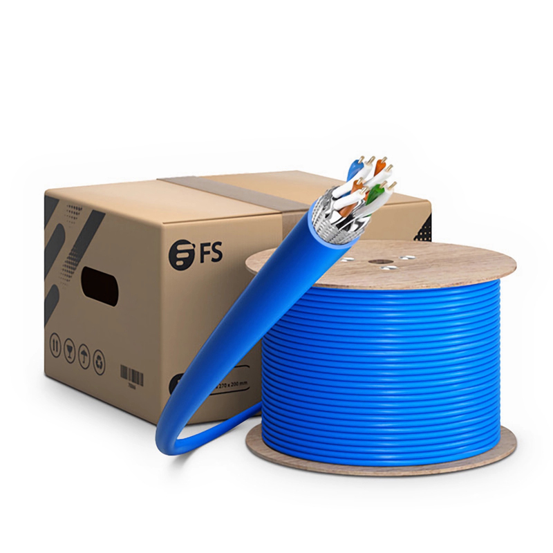 Cat8铜缆，2000MHz，S/FTP，PVC CMR，23AWG，蓝色，1000英尺