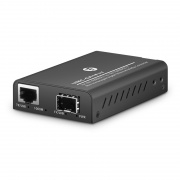 Mini Unmanaged 1x 10/100/1000Base-T RJ45 to 1x 1000Base-X SFP Gigabit Ethernet Media Converter, American Plug Standard This picture is about .