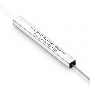 Divisor/Splitter de fibra óptica PLC 1x4, tubo de acero, fibra desnuda 250μm, sin conector, monomodo Esta imagen trata sobre PLC-104-ST-25-15.