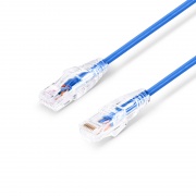 0.5m Cat6六類極細網絡跳線 28AWG 無卡扣 非屏蔽(UTP) PVC CM,藍色 這張圖片是關於C6UTPSGSPVC.