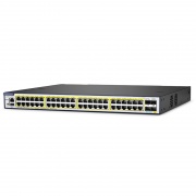 S3410-48TS-P, 48-Port Gigabit Ethernet L2+ PoE+ Switch, 48 x PoE+ Ports @740W, with 2 x 10Gb SFP+ Uplinks and 2 x Combo SFP Ports, Stackable switch, Broadcom Chip This picture is about .