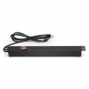 1.88kW Single-Phase 15A/125V Basic PDU, (8) NEMA 5-15R Outlets, NEMA 5-15P Plug, 6.6ft Cord, 1U Rack-Mount This picture is about PDU-5158N-HBS.