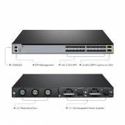 S5850-24S2Q, Switch Ethernet L3 à 24 Ports, 24x SFP+ 10Gb, avec 2x QSFP+ 40Gb, Supporte MLAG Cette image concerne .