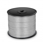 Cat6 Ethernet Bulk Cable, 1000ft (305m), UL Listed, 23AWG Solid Pure Bare Copper Wire, 550MHz, Shielded (F/UTP), PVC CMR, with Reel (Gray) This picture is about C6FTPPVC.