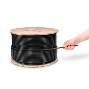 Cavo Cat6 di Interramento Diretto per Esterno, 1000ft (305m), PVC e LDPE a Doppio Livello con Classificazione UV, 23AWG, 550MHz, Non Schermato(UTP), Cavo Ethernet Bulk, Nero Questa immagine riguarda C6UTPPVC.