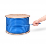 Cavo Cat6a Ethernet Bulk, 1000ft, 23AWG Filo di Rame Nudo Solido e Puro, 750MHz, Non Schermato (UTP), PVC CMR (Blu) Questa immagine riguarda C6AUTPPVC.