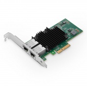 Carte d'Interface Réseau Basée sur Intel X550-AT2, Double Port 10GBase-T, PCIe v3.0 x 4, Support à Profil Haut et Bas Cette image concerne X550AT2-2TP.