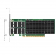 Intel E810-CAM2ベースのイーサネットネットワークアダプタ(100GデュアルポートQSFP28、PCIe 4.0x 16、トール&ショートブラケット) この写真はE810CAM2-2CPに関するものです。