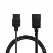 10ft (3m) IEC60320 C20 to IEC60320 C19 14AWG 250V/16A Power Extension Cord, Black This picture is about PC20C19-16A.