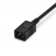 10ft (3m) IEC60320 C20 to IEC60320 C19 14AWG 250V/16A Power Extension Cord, Black This picture is about PC20C19-16A.