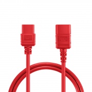 2ft (0.6m) IEC60320 C20 to IEC60320 C19 14AWG 250V/16A Power Extension Cord, Red This picture is about PC20C19-16A.