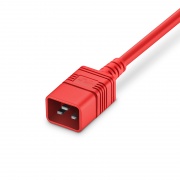 2ft (0.6m) IEC60320 C20 to IEC60320 C19 14AWG 250V/16A Power Extension Cord, Red This picture is about PC20C19-16A.